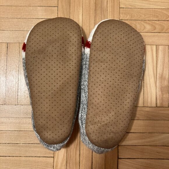 Grey, White & Red Cozy Soft Non-Slip Slippers - Picture 3 of 3